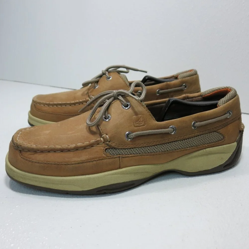 Sperry Top-Sider 2 Eye Nubuck Leather Cloth Deck Boat Shoes Kutsu Zapato 11.5 W